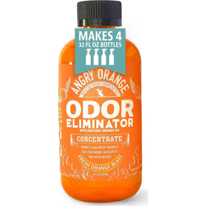 Angry Orange Pet Odor Eliminator 8 oz Citrus Concentrate Removes Dog and Cat Urine Smell Makes 128 oz