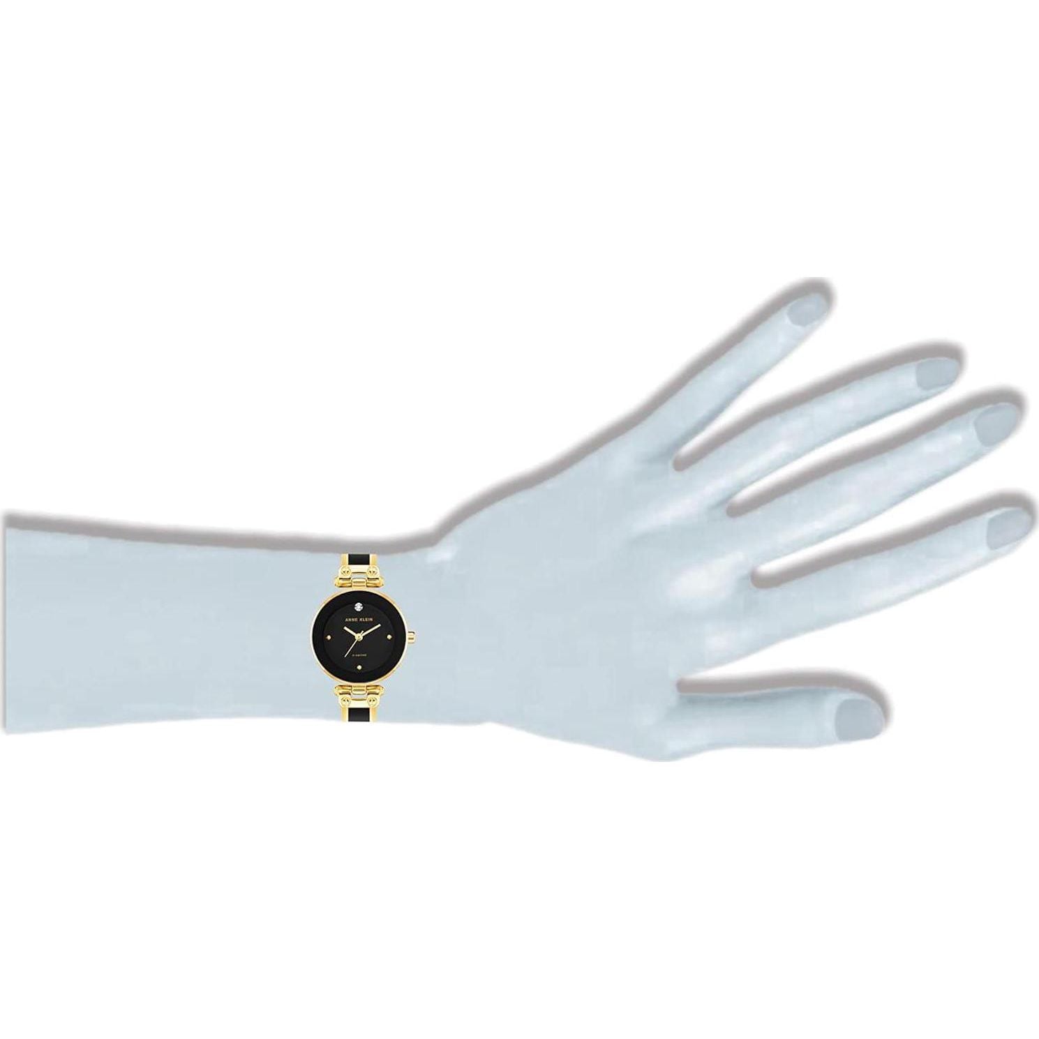 Anne Klein Women's Genuine Diamond Dial Bangle Watch,Does not Apply