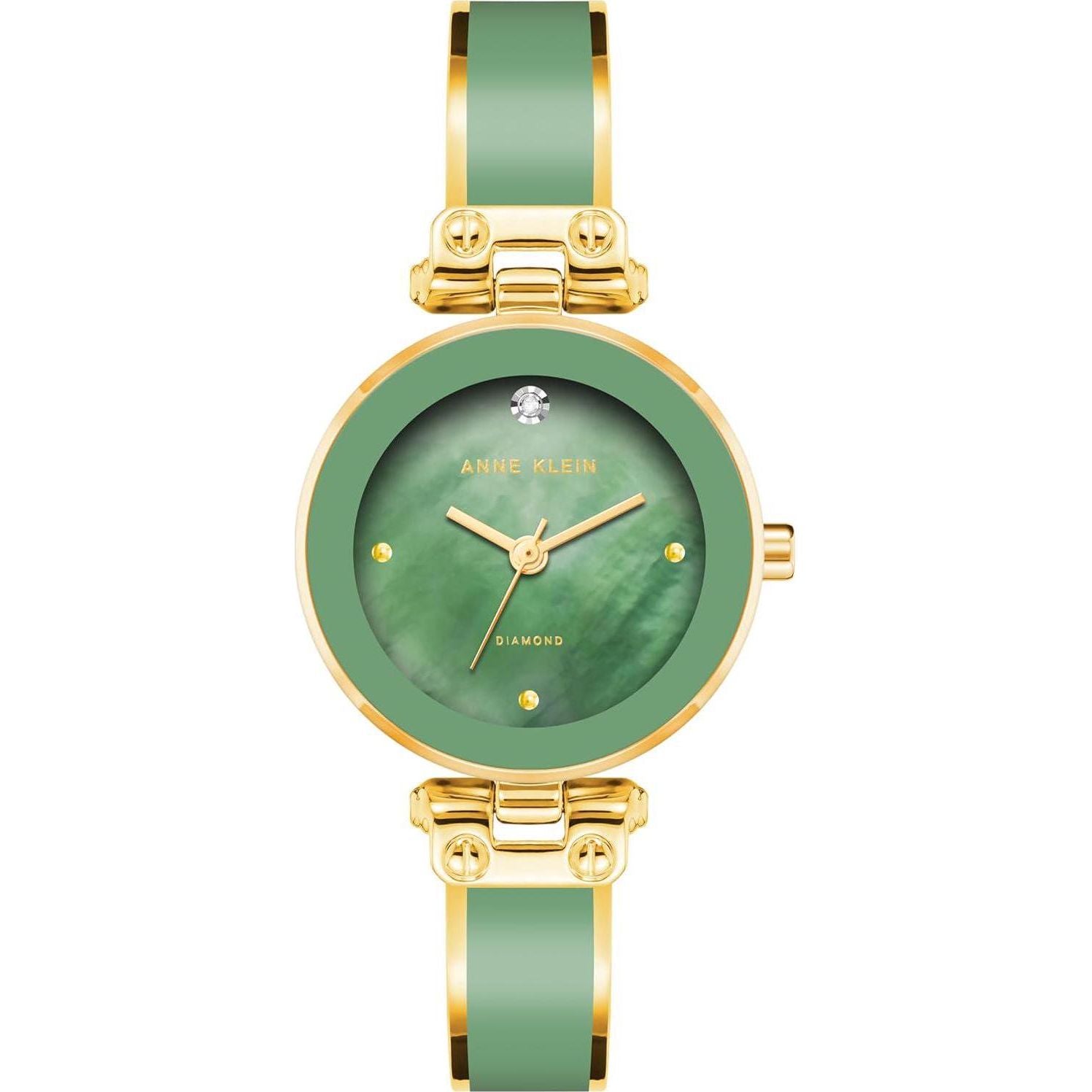 Anne Klein Women's Genuine Diamond Dial Bangle Watch,Does not Apply