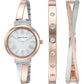 Anne Klein Women's Premium Crystal Accented Bangle Watch Set, AK/2245,Does not Apply