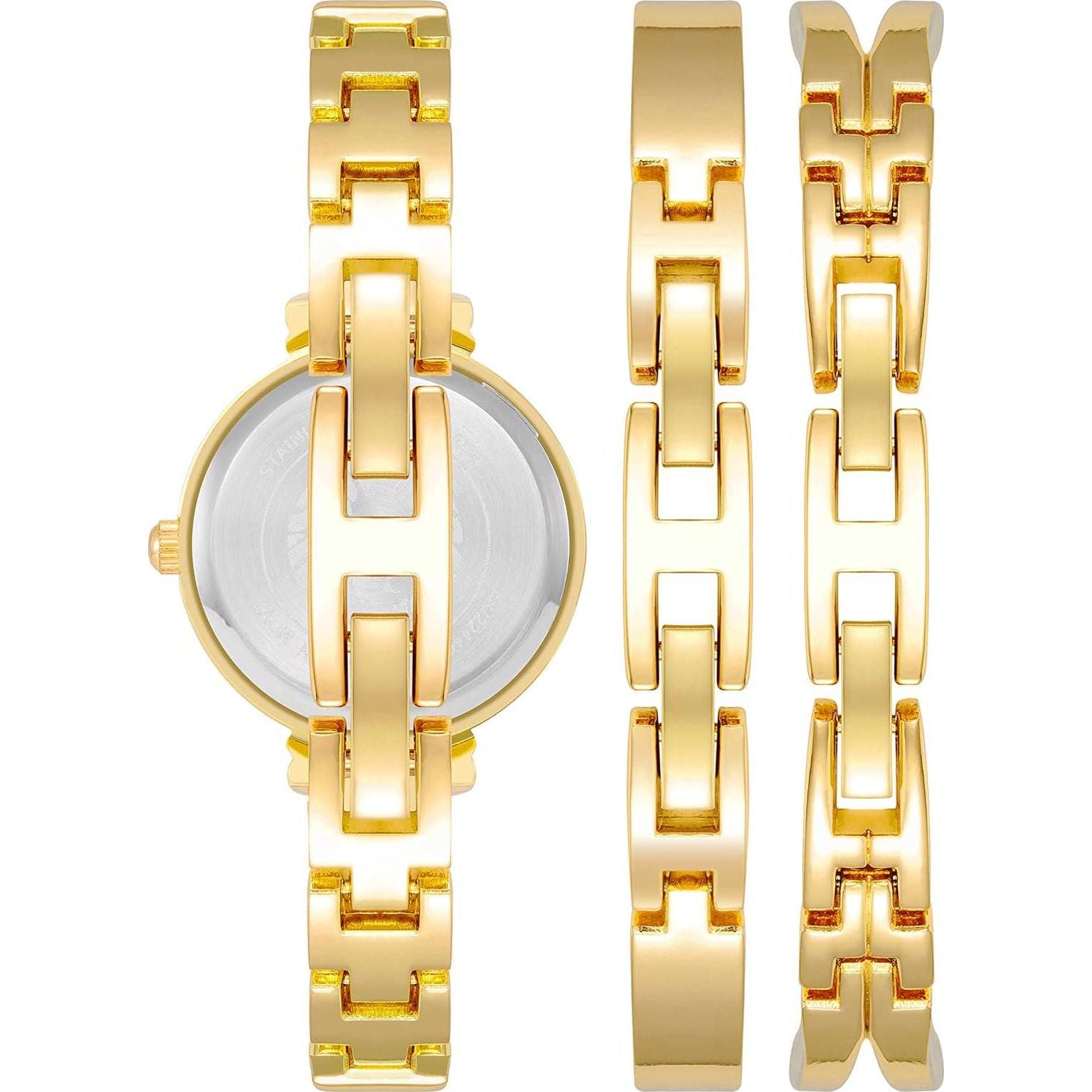 Anne Klein Women's Premium Crystal Accented Bangle Watch Set, AK/2245,Does not Apply