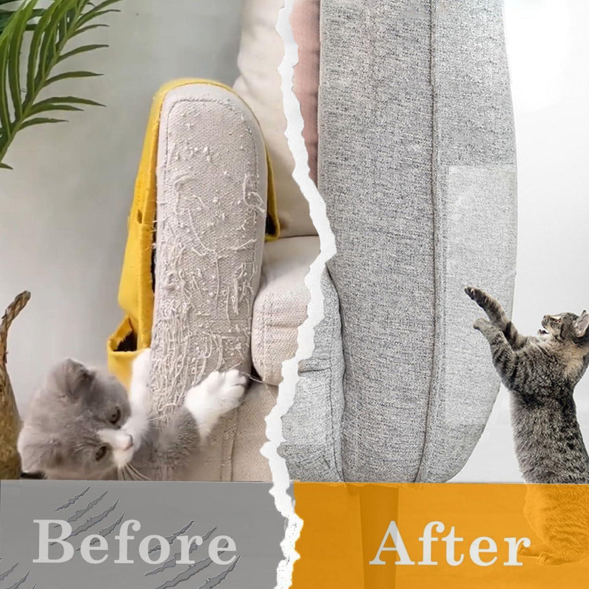 Anti Cat Scratch Furniture Protector, 200 X 12 , Couch Protector For Cats,Cat Couch Protector, Single Side Furniture Protectors From Cats, Couch Cat Scratch Protector 50 Twist Pins +1 Scraper,