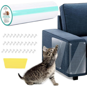 Anti Cat Scratch Furniture Protector, 118 X 12 , Couch Protector For Cats,Cat Couch Protector, Single Side Furniture Protectors From Cats, Couch Cat Scratch Protector 30 Twist Pins +1 Scraper,