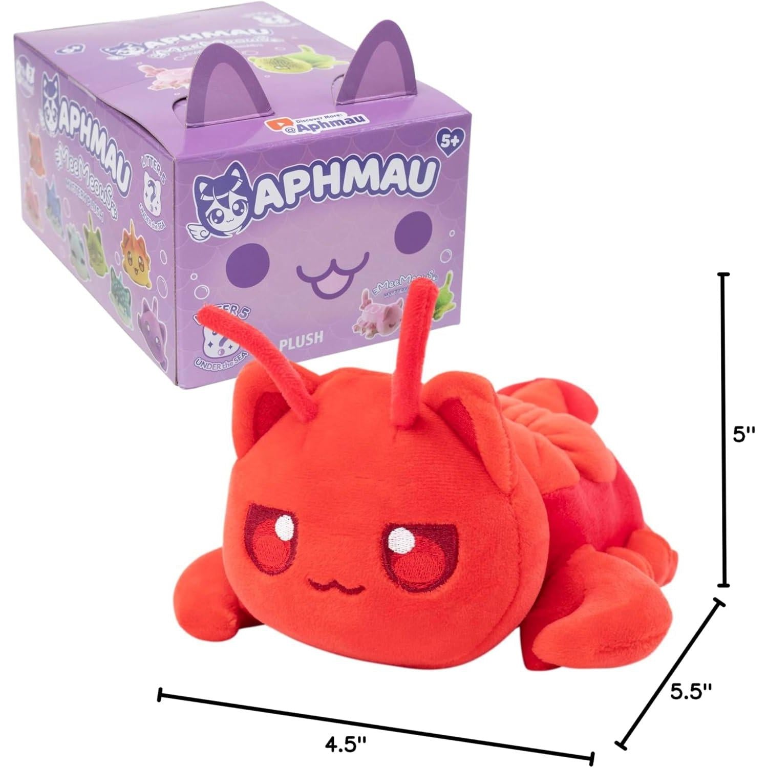 Aphmau 6 MeeMeow Mystery Plush Series 5; YouTube Gaming Channel, Blind Box, 1 Of 8 Possible Under The Sea MeeMeows, Official Merch,