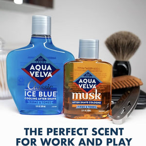 Aqua Velva Classic Ice Blue Cooling After Shave Firms & Tones