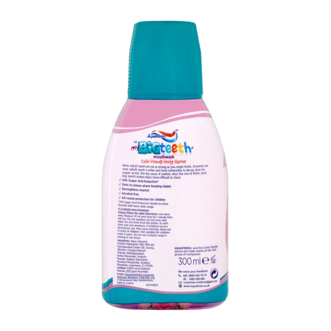 Aquafresh Big Teeth Mouthwash For Kids 6-8 Years 300ml,5000347027499