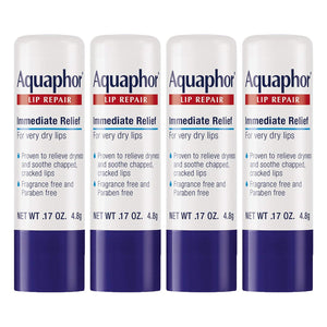 Aquaphor Lip Repair Stick - Soothes Dry Chapped Lips - 0.17 Ounce (Pack Of 4),