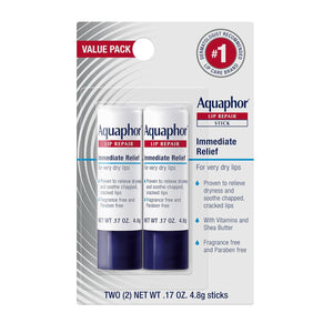 Aquaphor Lip Repair Stick, Lip Protectant, Moisturizing Lip Balm Multipack, 0.17 Oz, 2 Pack,