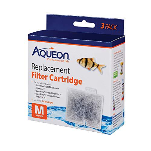 Aqueon Replacement Filter Cartridges Medium 3 Count Pack for QuietFlow Power Filters
