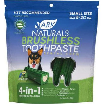 Ark Naturals Brushless Toothpaste Dental Chews for Small Dogs Freshens Breath and Fights Plaque 12 oz