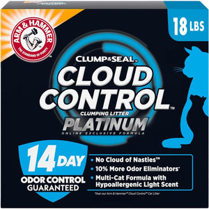 Arm and Hammer Cloud Control Platinum Cat Litter Odor Control Clumping Formula 18 lb Box