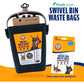 Arm and Hammer Pooper Scooper with Swivel Bin and Rake Includes 2 Scented Waste Bags Black