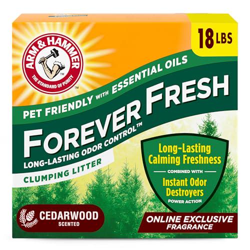 Arm and Hammer Cedarwood Clumping Cat Litter 18 lb Multicat Odor Control with Essential Oils