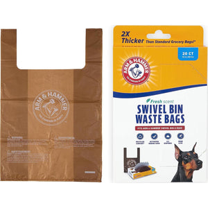 Arm & Hammer Heavy Duty Dog Poop Bags, 20 Ct, Swivel Bin Refills, Leakproof & Odor Control