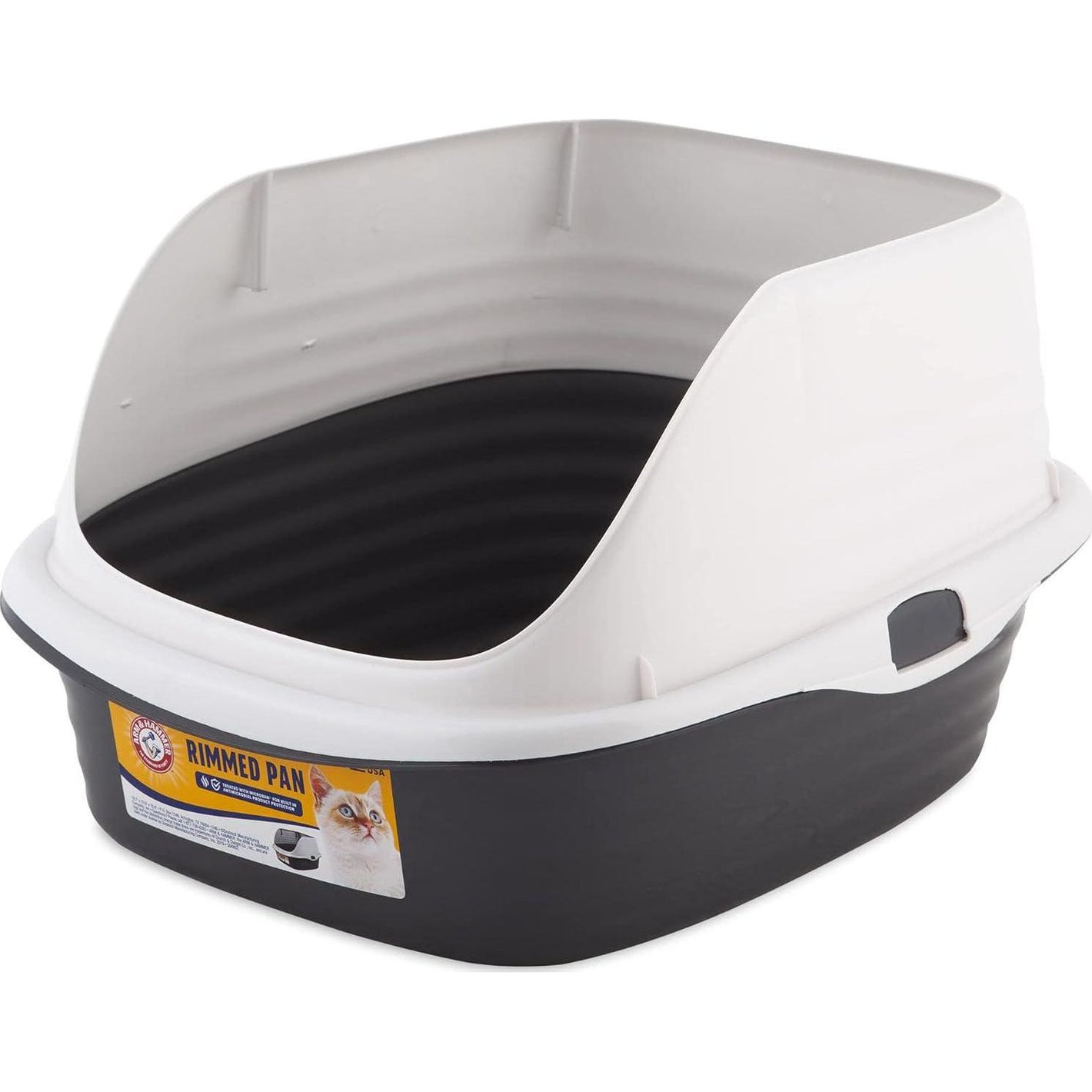 Arm and Hammer High Sided Cat Litter Box with Microban Protection Made in USA