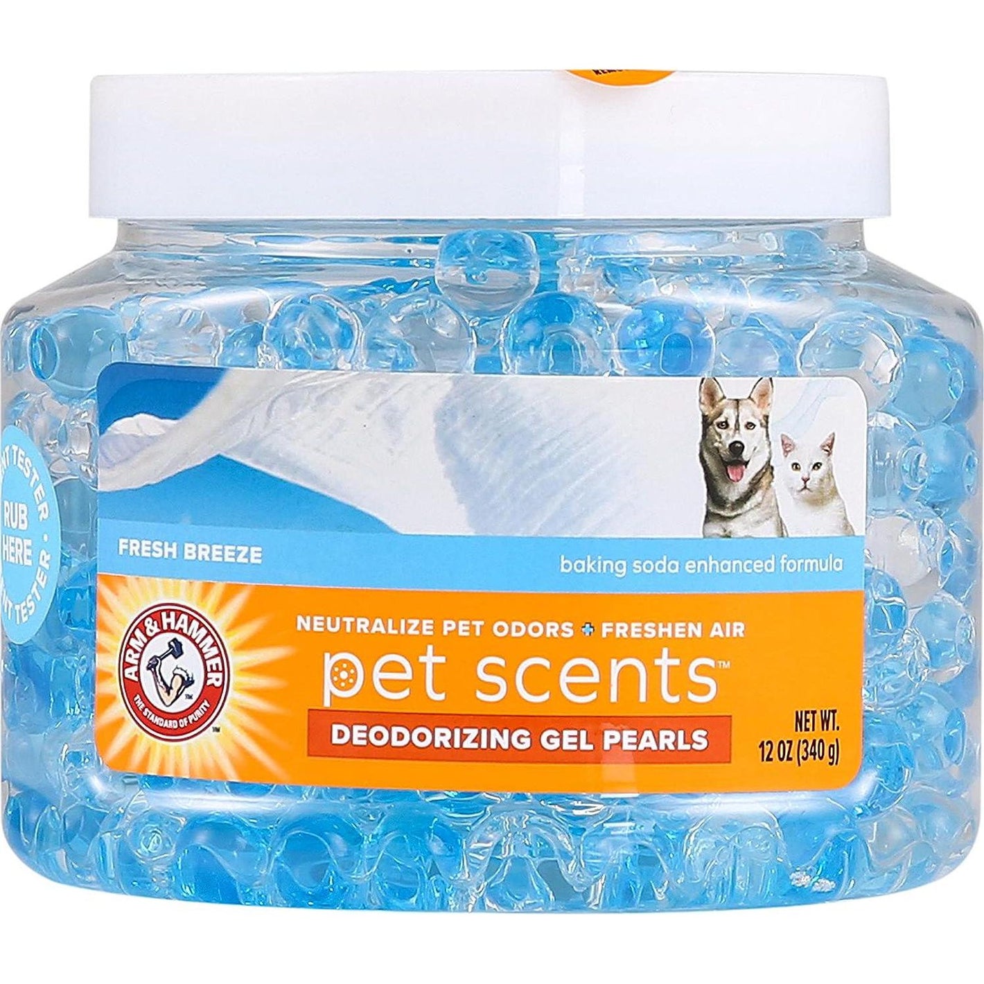 Arm & Hammer Air Care Deodorizing Gel Beads, 12 oz, Fresh Breeze Pet Odor Eliminator with Baking Soda
