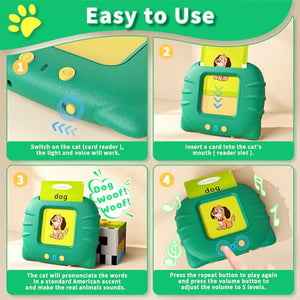 Aullsaty Toddler Talking Flash Cards Toy 248 Words Speech Therapy Montessori Toy for Ages 1 to 6