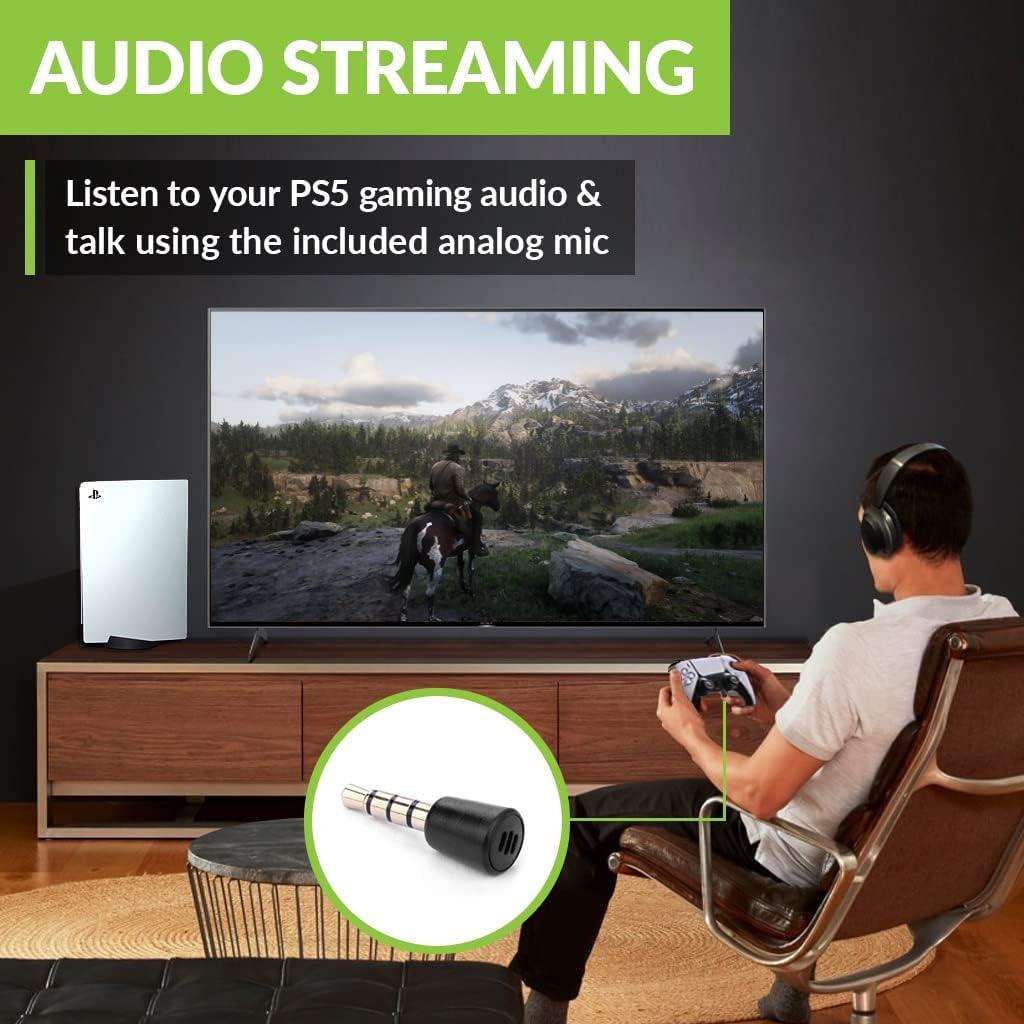 Avantree C81 USB-C Bluetooth Adapter For PS5 - Connect Headphones Wirelessly With AptX Low Latency Support And Included Mini Mic,