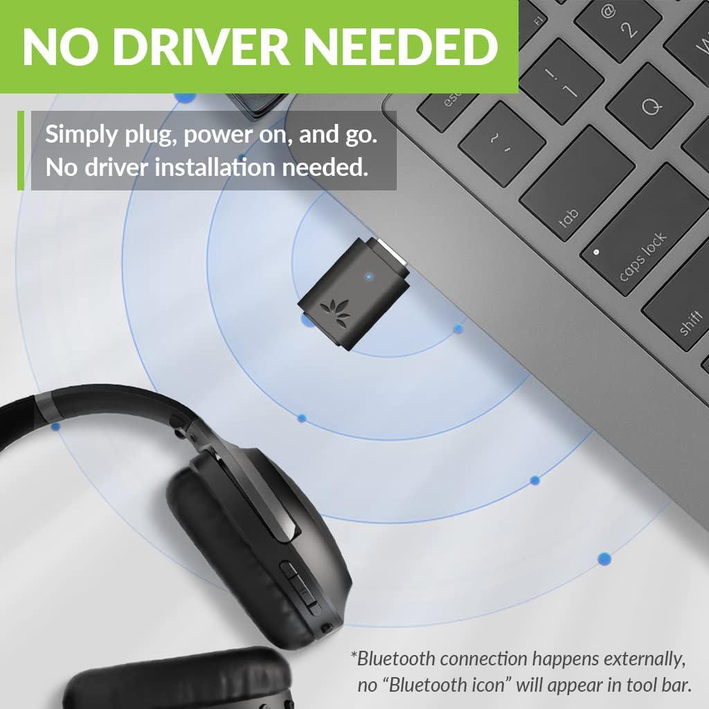 Avantree C81 USB-C Bluetooth Adapter For PS5 - Connect Headphones Wirelessly With AptX Low Latency Support And Included Mini Mic,
