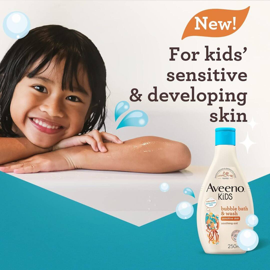 Aveeno Kids Sensitive Skin Soothing Oat Bubble Bath & Wash 250ml,3574661685311