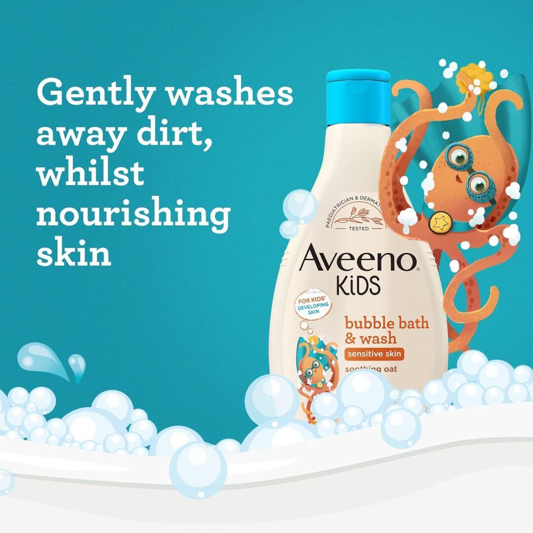 Aveeno Kids Sensitive Skin Soothing Oat Bubble Bath & Wash 250ml,3574661685311