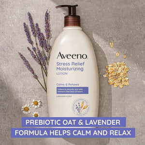 Aveeno Stress Relief Lavender Scent Calms & Relaxes Moisturizing Body Lotion,381370039167