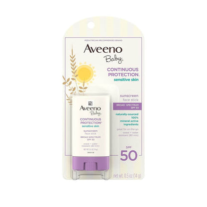 Aveeno Baby Continuous Protection Sensitive Skin SPF 50 Sunscreen Face Stick 14g