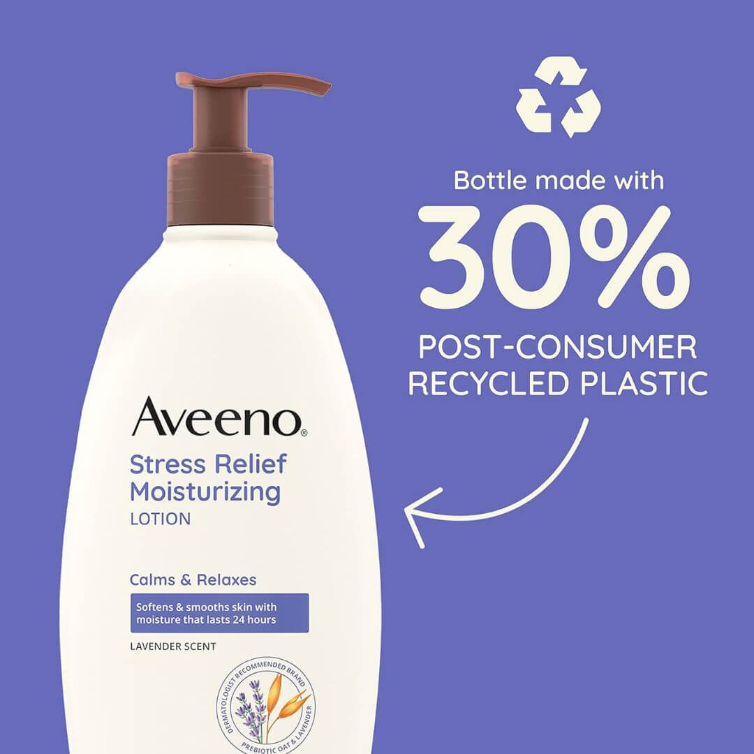 Aveeno Stress Relief Lavender Scent Calms & Relaxes Moisturizing Body Lotion,381370039167