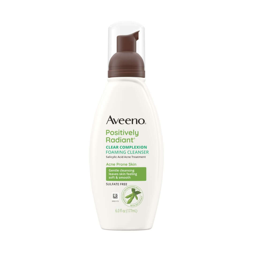 Aveeno Positively Radiant Clear Complexion Foaming Cleanser For Acne Prone Skin 177ml,381370036913