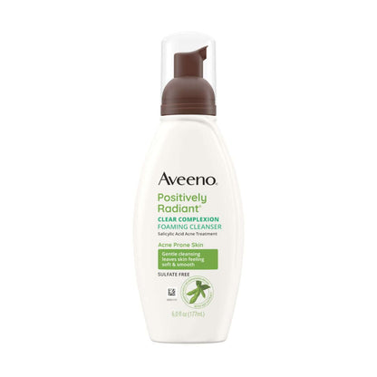 Aveeno Positively Radiant Clear Complexion Foaming Cleanser For Acne Prone Skin 177ml,381370036913