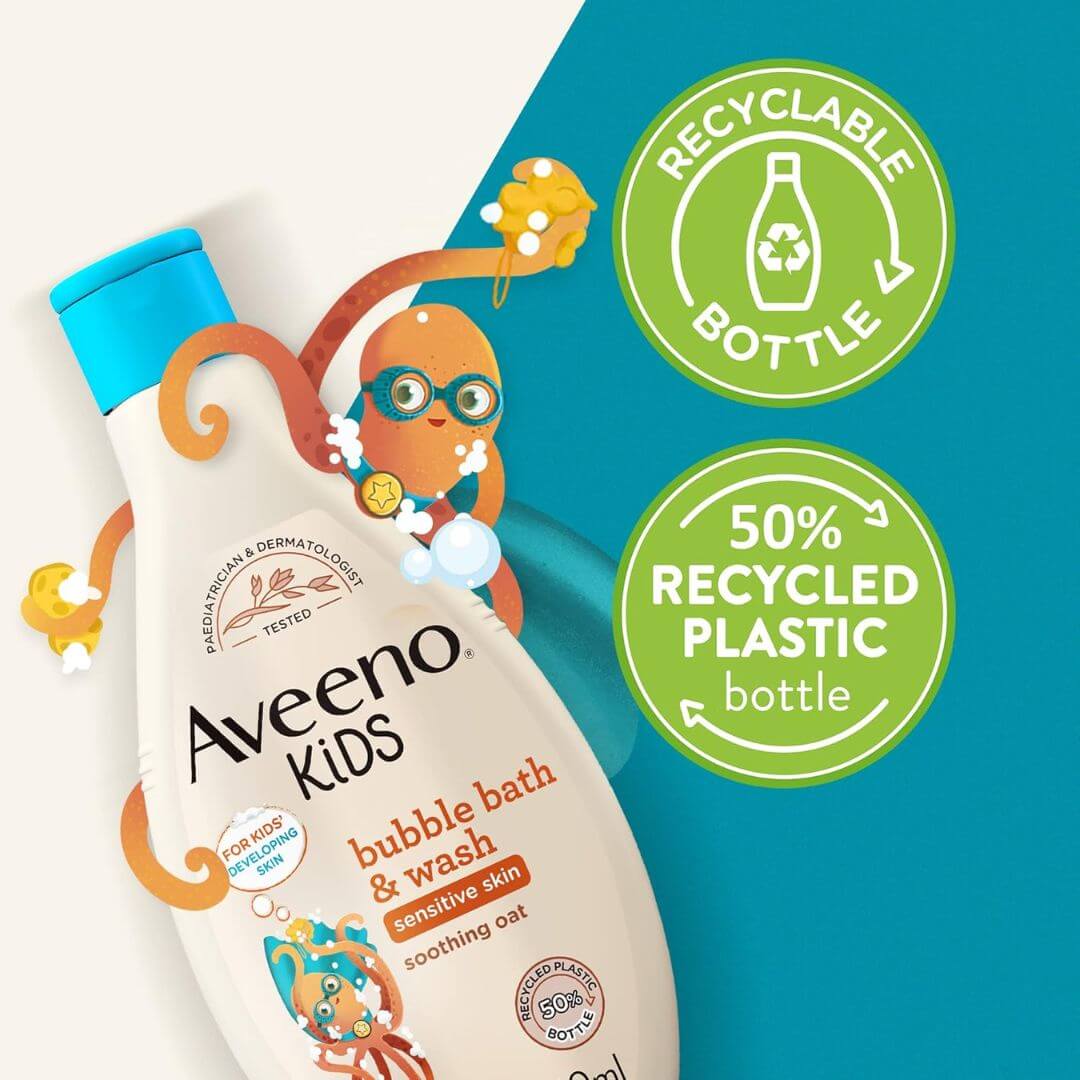 Aveeno Kids Sensitive Skin Soothing Oat Bubble Bath & Wash 250ml,3574661685311