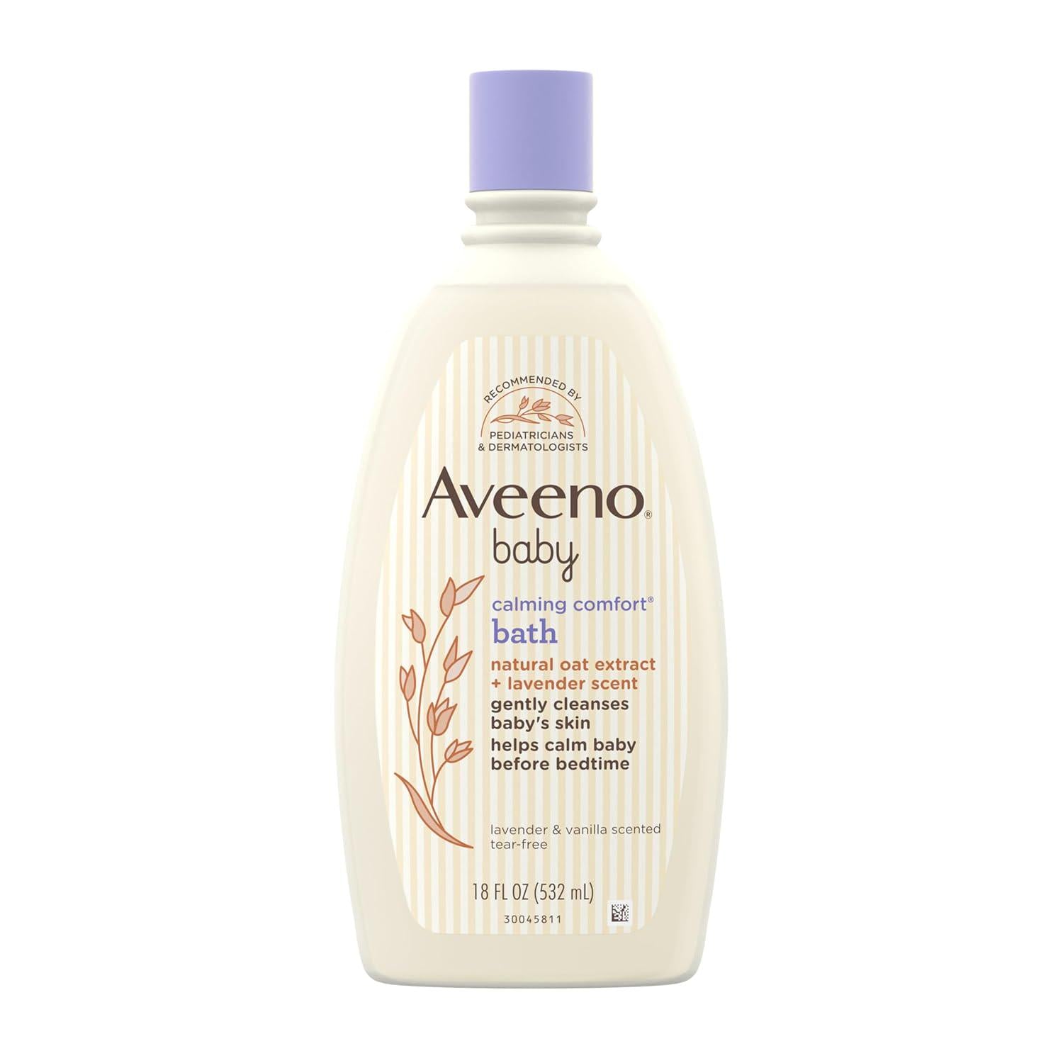 Aveeno Baby Calming Comfort Bath With Relaxing Lavender And Vanilla Scents, Hypoallergenic And Tear-Free Formula, Paraben- And Phthalate-Free, 18 Fl Oz (Pack Of 1),
