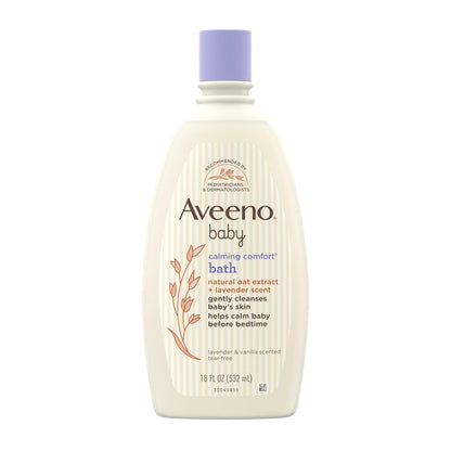 Aveeno Baby Calming Comfort Bath With Relaxing Lavender And Vanilla Scents, Hypoallergenic And Tear-Free Formula, Paraben- And Phthalate-Free, 18 Fl Oz (Pack Of 1),