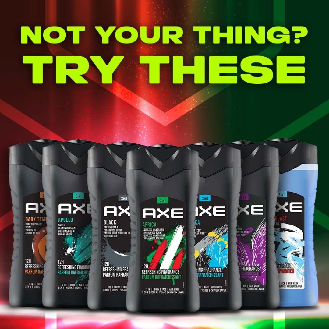 AXE Africa Mandarin & Sandalwood 3-In-1 Body, Face & Hair Wash 400ml,8901030866814