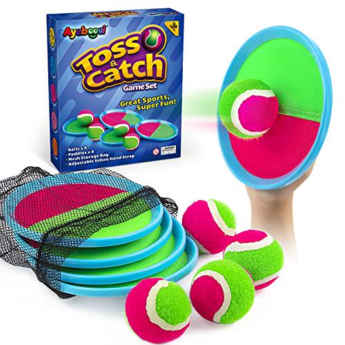 Ayeboovi Toss & Catch Ball Game for Kids, Outdoor Toy Set for Ages 3–10, Beach & Yard Game