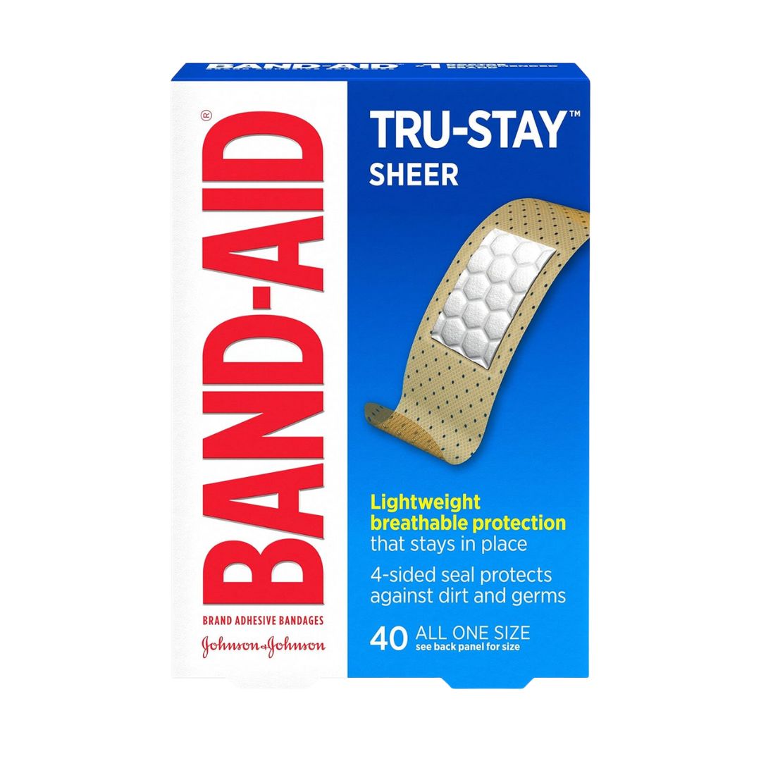 Band-Aid Brand Tru-Stay Sheer Adhesive Bandages 40 Count