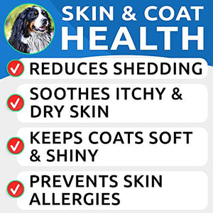 Bark&Spark Omega 3 Fish Oil Treats for Dogs, Allergy & Itch Relief, 180 Chews, Salmon Flavor