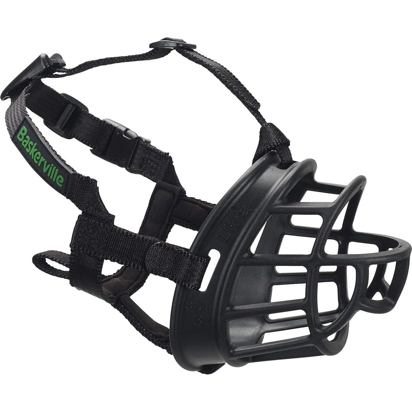 Baskerville Ultra Dog Muzzle Size 5 Breathable Adjustable Padded Design for Large Dogs Black