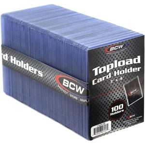 BCW 3x4 Toploader Card Holders 100 Count Standard Clear Plastic Sleeves for Trading Cards