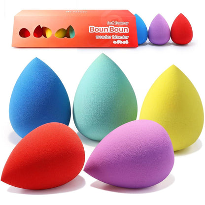 BEAKEY BEAKEY Makeup Sponge 5 Pcs Set, Latex-Free Boun Boun Beauty Sponge For Blending, Makeup Sponges For Foundation Liquid Cream And Powder. Blender For Enhanced Make Up Application, Gift For Women