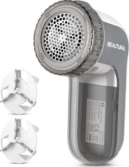 Beautural Fabric Shaver & Lint Remover, 2 Speeds, Stainless Steel Blades, Battery Operated, Sweater Defuzzer, Removes Fuzz, Lint & Pills