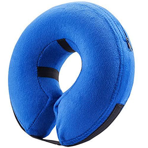 Bencmate Inflatable Recovery Collar for Dogs & Cats, Large, Blue, Soft Protective Cone, Doesn’t Block Vision