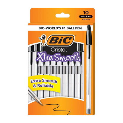 BIC Cristal Xtra Smooth Medium Point Black Ball Pen