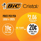 BIC Cristal Xtra Smooth Ballpoint Pen, Medium Point (1.0mm), Blue, 10-Count,