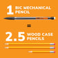 BIC Xtra Smooth Mechanical Pencils with Erasers, Bright Edition, Medium Point 07mm, 40-Count Pack, Bulk Pencils for School & Office Supplies