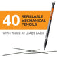 BIC Xtra Smooth Mechanical Pencils with Erasers, Bright Edition, Medium Point 07mm, 40-Count Pack, Bulk Pencils for School & Office Supplies