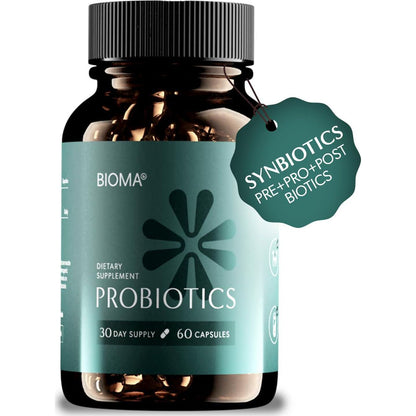 Bioma Probiotics for Weight Management & Digestive Health, 3-in-1 Gut Health Probiotics, Prebiotics & Postbiotics, 60 Capsules