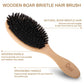 BLACK EGG Boar Bristle Hair Brush For Women Men Kid, Soft Natural Bristles Brush For Thin And Fine Hair, Restore Shine And Texture, Set Includes Bamboo Comb And 3 Hair Ties,
