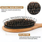 BLACK EGG Boar Bristle Brush For Wet/Dry Hair - Smoothing, Massaging, Detangling, Reduce Frizz, Restore Shine - Bamboo Brush For Women, Men, Kids,