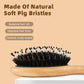 BLACK EGG Hair Brush Mini Boar Bristle Hairbrush For Thick Curly Thin Long Short Wet Or Dry Hair Detangle Massage Add Shine,
